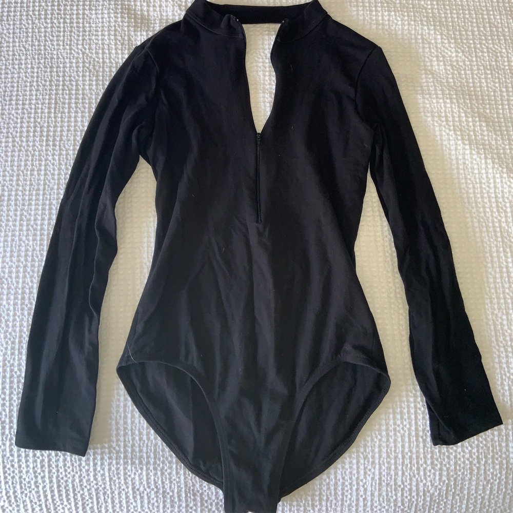 Mariia Black Long Sleeve Leotard